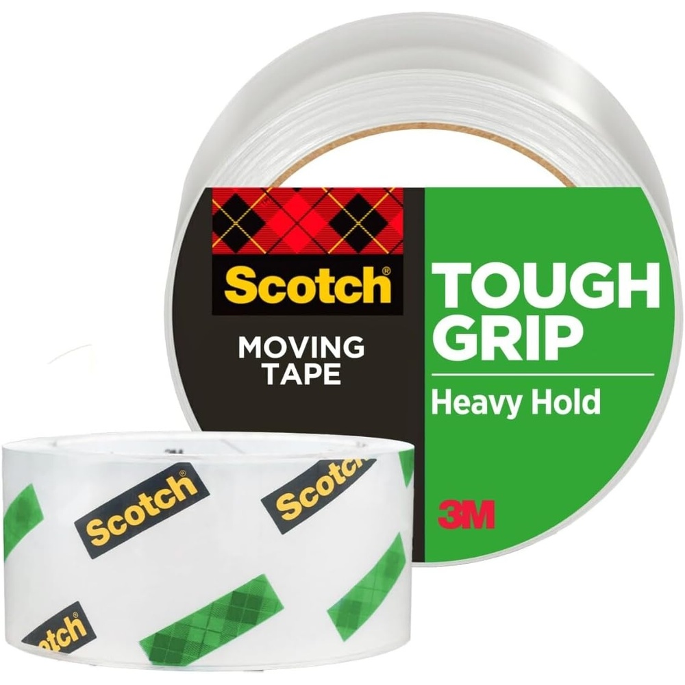 image:imageScotch Tough Grip Moving Packing Tape Clear Moving Tape that Secures Boxes up to 80 Pounds 188 in x 437 yd 6 Tape Rolls1 Roll