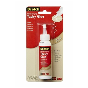 3M Commercial Office Supply Div. Products – Tacky Glue, Quick Drying, Dries Clear, Nontoxic, Acid-free, 2 oz – Sold as 1 PK – Scotch Quick-drying Tacky Glue offers an ideal way to bond papers, foam(1)