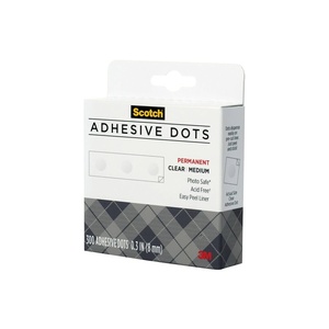 Scotch Adhesive Dots, Medium, 0.3 inches, 300 Dots/Pack, Easy Dispensing, Permanent, Photo-Safe, 1-Pack(300 Count (Pack of 1))