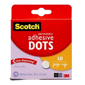 Scotch Adhesive Dots, Permanent, 75 Count, Great for Card Making and Scrapbooking (010-75PU)(Standard)