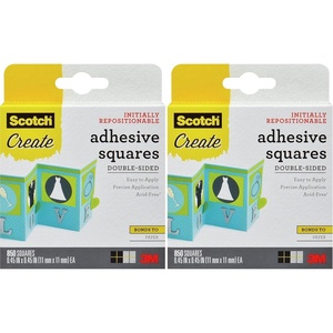 Scotch Adhesive Squares, Double-Sided Tape Squares for Crafting, Art, Gift Wrapping and More, 0.45-in.-by-0.45-in., 850 Total(Weiss/opulenter Garten)