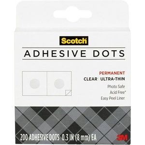 Scotch Adhesive Ultra Thin Dots, Clear, 200 Count, Great for Card Making and Scrapbooking (010-200UT-CFT)(Clear)