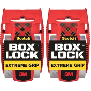 Scotch Box Lock Packing Tape, Clear, Extreme Grip Box Packaging Tape for Shipping and Mailing, 1.88 in x 22.2 yd, 1 Refill Roll(1 Roll (Pack of 2))