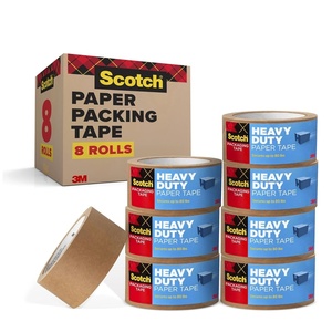 Scotch Box Lock Paper Packing Tape, Kraft Brown, Extreme Grip Kraft Paper Tape that Recycles with The Box, Shipping Tape, 1.88 in. x 25 yd., 8 Tape Rolls