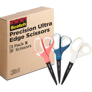 Scotch Brand Precision Ultra Edge Scissors, Left- or Right-Handed, 8 Inch, 3-Pack(3-Pack)