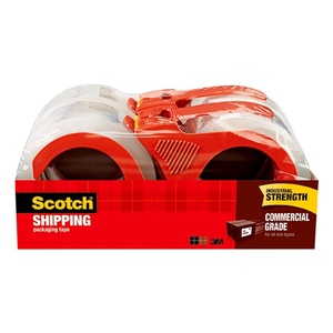 Scotch Commercial Grade Shipping Packaging Tape, 1.88″ x 54.6 yd, Designed for Packing, Shipping and Mailing, Guaranteed to Stay Sealed, 3″ Core, Clear, 4 Rolls (3750-4RD)(4 Rolls)
