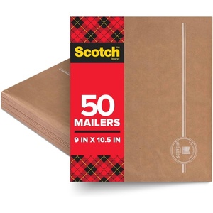 Scotch Curbside Recyclable Padded Mailers 10.5 x 9 in 50-Pack Similar impact protection to traditional bubble mailers (CR-2-50)