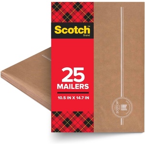 Scotch Curbside Recyclable Padded Mailers 25 Pack 10.5 x 14.7 in Similar impact protection to traditional bubble mailers (CR-5-25) Brown(25-Pack)