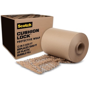 Scotch Cushion Lock Protective Wrap, 12 in x 600 ft, Sustainable Packaging Solution, No Scissors or Tape Needed, Great Alternative to Bubble Cushion Wrap (PCW-12600)(600 Foot Roll)