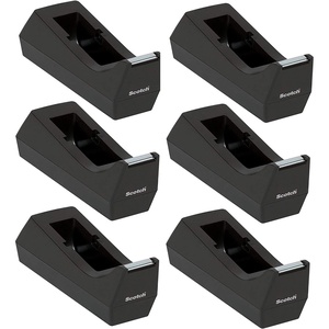 Scotch Desktop Tape Dispenser, Black, 2.7 in. x 2.7 in. x 6.4 in., 1 Tape Dispenser, Polystyrene (PS)(6-Pack)
