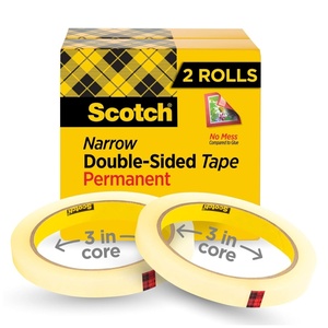 Scotch Double Sided Tape, Office and School Supplies for Arts and Crafts, Alternative to Scrapbooking Glue, 0.50 in. x 1296 in., 2 Tape Refill Rolls(2-Rolls)