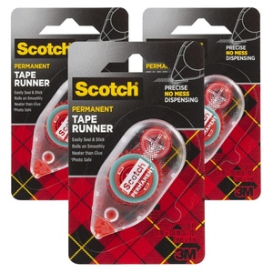 Scotch Double Sided Tape Runner, 0.27 in x 26 ft., Perfect for Holiday Crafts, Gifts, and DIY, 1-Pack(3-Pack)