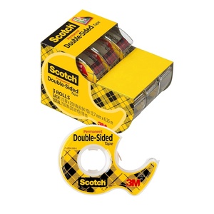 Scotch Double-Sided Tape, 1/2 in x 250 in (12.7 mm x 6.35 m), 3 Pack(0.5 in x 250 in (3 Rolls))