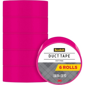 Scotch Duct Tape, 1.88 in x 20 yd, Hot Pink, 6 Pack