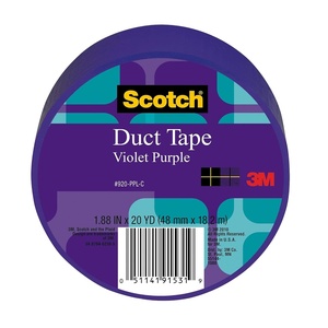 Scotch Duct Tape, 1.88 in x 20 yd, Sunshine Yellow, 1 Roll (920-YLW-C) (Pack of 2)(Violet Purple)