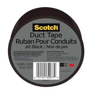 Scotch Duct Tape, 1.88 in x 20 yd, Tangerine Orange, 1 Roll (920-ORG-C)(Jet Black)
