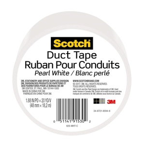 Scotch Duct Tape, 1.88 in x 20 yd, Tangerine Orange, 1 Roll (920-ORG-C)(Pearl White)