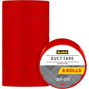 Scotch Duct Tape, Cherry Red, 1.88-Inch by 20-Yard, 6-Pack