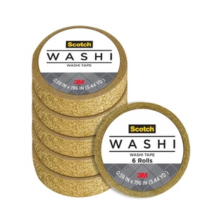 Scotch Expressions Glitter Tape, 0.59 ” x 196 “, Black, 6 Rolls (C514-BLK)(Gold)