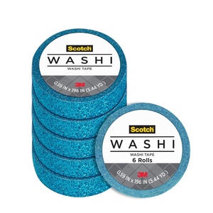 Scotch Expressions Glitter Tape, 0.59 ” x 196 “, Black, 6 Rolls (C514-BLK)(Teal Glitter)