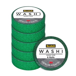 Scotch Expressions Glitter Washi Tape, Arts and Crafts Tape, .59 in x 196 in, Red Glitter, 6 Rolls(Dark Green)