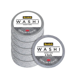 Scotch Expressions Glitter Washi Tape, Arts and Crafts Tape, .59 in x 196 in, Red Glitter, 6 Rolls(Silver)