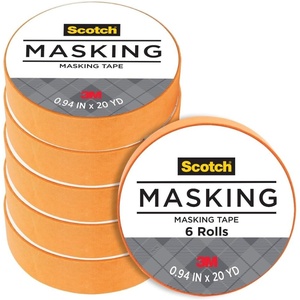 Scotch Expressions Masking Tape, .94 in x 20 yd, 6 Rolls/Pack, Tangerine (3437-ORG-ESF)