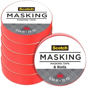 Scotch Expressions Masking Tape, .94 in x 20 yd, Great for Decorating, DIY, and Crafts, 6 Rolls, Primary Red