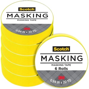 Scotch Expressions Masking Tape, .94 in x 20 yd, Great for Decorating, DIY, and Crafts, 6 Rolls, Primary Yellow