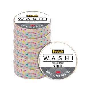 Scotch Expressions Tape, .59 in x 393 in, Red, 6 Rolls (C314-RED)(Fun Dots)
