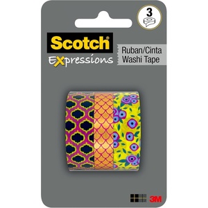Scotch Expressions Washi Tape, 3 Rolls/Pack (C1017-3-P3)