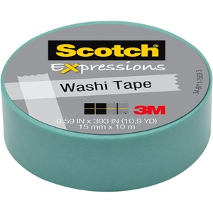 Scotch Expressions Washi Tape, .59″ x 393″, 1 Roll/Pack, Pastel Blue (C314-BLU2)