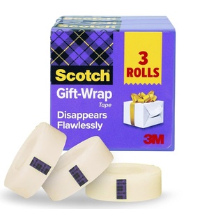 Scotch Gift Wrap Tape, Clear, 0.75 in. x 1000 in., 3 Rolls Tape Refills