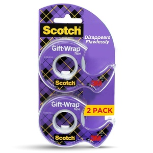 Scotch Gift Wrap Tape, Invisible, 3/4 in. x 600 in., 2 Tape Rolls with Dispensers(Tape)
