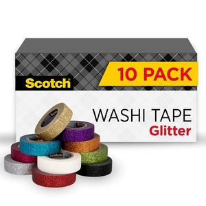 Scotch Glitter Washi Tape, 10 Rolls, Great for Holiday DIY and Wrapping, School Supplies, Craft Supplies, and Teacher Appreciation Gifts(10-Pack)