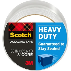 Scotch Heavy Duty Packaging Tape, 1.88″ x 65.6 yd, Designed for Packing, Shipping and Mailing, Strong Seal on All Box Types, 3″ Core, Clear, 1 Roll (3850-60)(1-Pack)