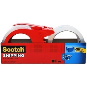 Scotch Heavy Duty Shipping Packaging Tape, 1.88″ x 54.6 yd, 3″ Core, Clear, Great for Packing, Shipping & Moving, 12 Rolls with Dispenser(2 Rolls)