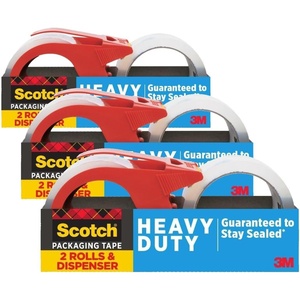 Scotch Heavy Duty Shipping Packing Tape, Clear, Holiday Shipping Supplies, 1.88 in. x 38.2 yd., 3 Rolls(2 Rolls (Pack of 3))