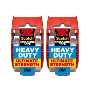 Scotch Heavy Duty Shipping Packing Tape, Clear, Packing Tape for Moving Boxes and Packaging Supplies, 1.88 in. x 22.2 yd., 6 Roll Dispensers, Moving Supplies(2 Rolls)