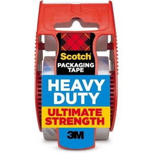 Scotch Heavy Duty Shipping Packing Tape, Clear, Shipping and Packaging Supplies, 1.88 in. x 27.7 yd., 1 Tape Roll with Dispenser(1 Roll)