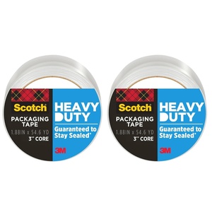 Scotch Heavy Duty Shipping Packing Tape, Clear, Shipping and Packaging Supplies, 1.88 in. x 54.6 yd., 6 Tape Rolls(2 Rolls)