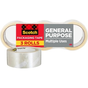 Scotch Lightweight Shipping Packaging Tape, 1.88 Inches x 54.6 Yards, 3 Rolls (3350-3)(3 Rolls)
