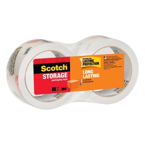 Scotch Long Lasting Storage Packing Tape, Clear, Storage Tape Withstands Extreme Temperatures, 1.88 in x 54.6 yd, 2 Refill Rolls(1)