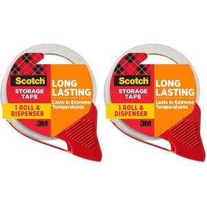 Scotch Long Lasting Storage Shipping Packaging Tape, 1.88″ x 38.2 yd, 1 Roll with Dispenser (3650S-RD-ESF)(1 Roll (Pack of 2))
