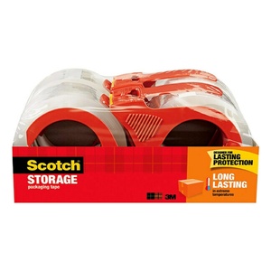 Scotch Long Lasting Storage Shipping Packaging Tape, 1.88″ x 38.2 yd, 1 Roll with Dispenser (3650S-RD-ESF)(4 Rolls)