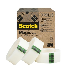 Scotch Magic Greener Tape, Invisible Tape for Fixing Paper, Office Supplies and Back to School Supplies, 0.75 in .x 900 in., 6 Rolls(3 Rolls)