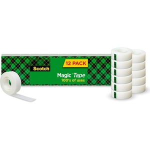 Scotch Magic Tape, Invisible, Home Office Supplies and Back to School Supplies for College and Classrooms, 12 Rolls(12 Rolls)