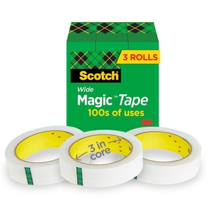 Scotch Magic Tape, Invisible, Home Office Supplies and Back to School Supplies for College and Classrooms, 3 Rolls(1 Inches Width x 2592 Inches Length)