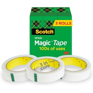 Scotch Magic Tape, Invisible, Home Office Supplies and Back to School Supplies for College and Classrooms, 3 Rolls(1 Inches Width x 2592 Inches Length (Pack of 5))