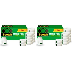 Scotch Magic Tape, Invisible, Home Office Supplies and Back to School Supplies for College and Classrooms, 6 Rolls(12 Rolls (Pack of 2))